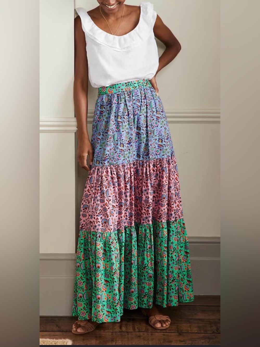Boden Lorna Tiered Maxi Skirt